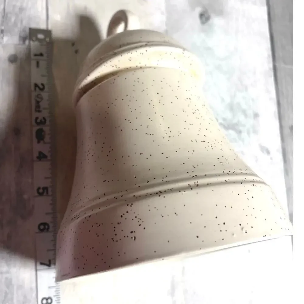 Vintage Ceramic Souvenir Collectible Bell Crock Cream w/ Reddish Brown Speckles!
